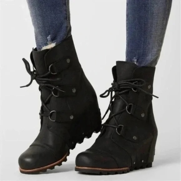 Sorel Joan of Arctic Wedge II Boot Black Size 7 - Picture 1 of 13